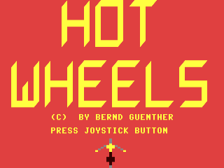 Hot Wheels title screen for Commodore 64